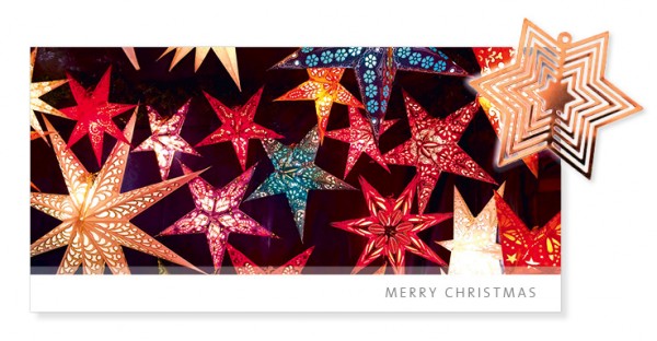 Grußkartenset "Merry Christmas" mit Stern